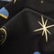 1 Yard Black Pink and Blue Astronauts in Space Stretch Cotton Sateen Fabric